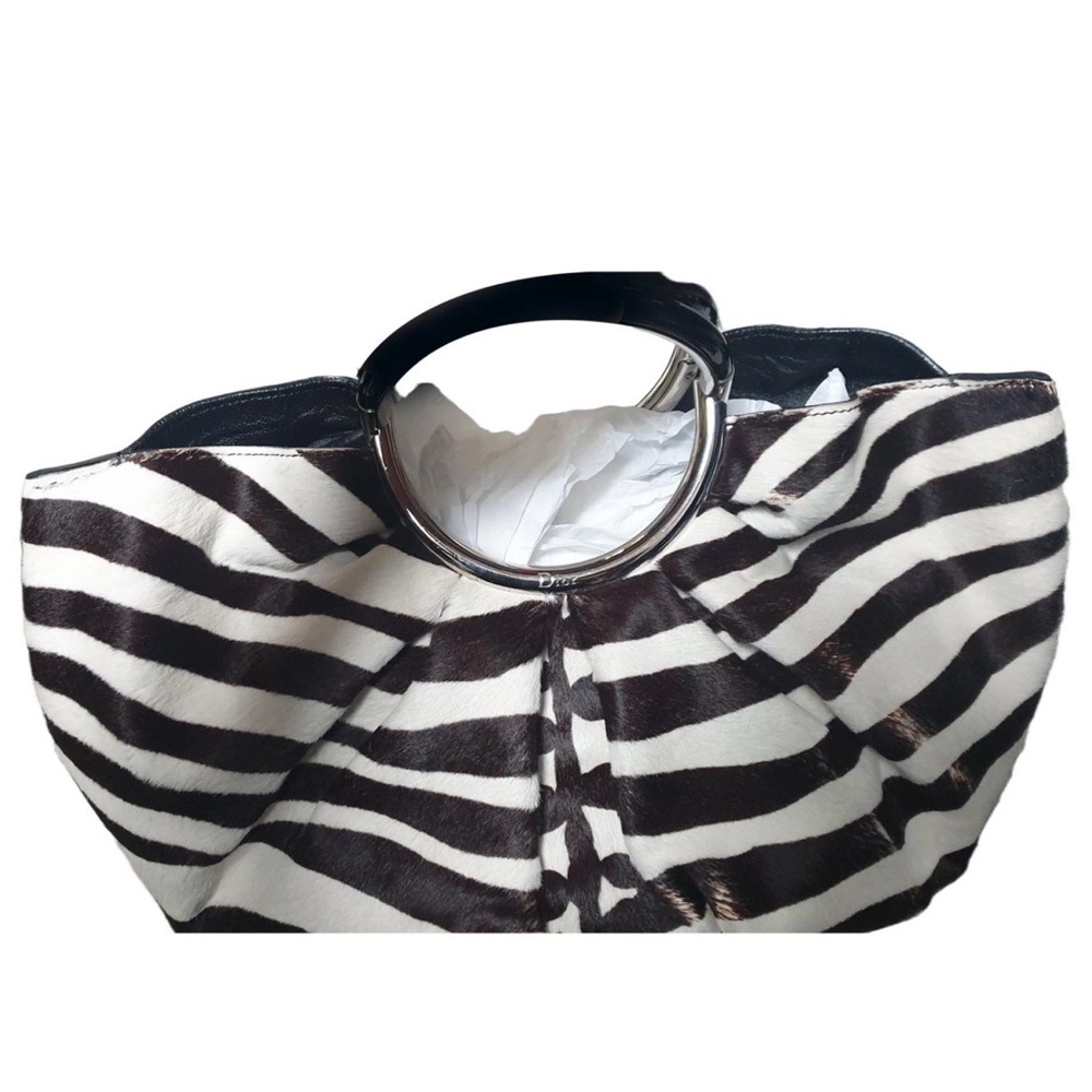Dior Black and White Zebra Hobo Bag